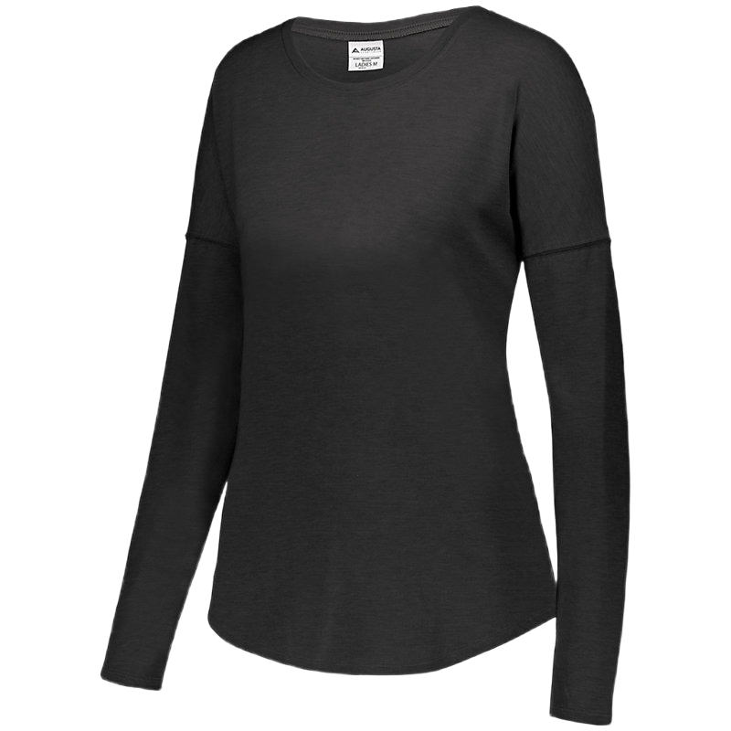 Augusta Women's Long Sleeve Tri-Blend Tee - Black Heather