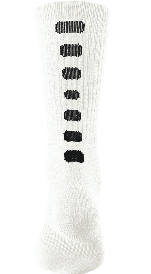 Augusta Color Block Crew Sock - White/Black