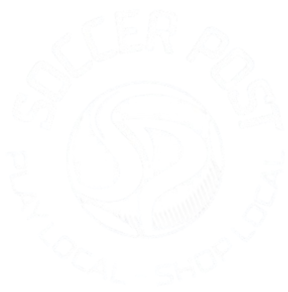 Circular Soccer Post logo featuring the text 'SOCCER POST' and 'PLAY LOCAL - SHOP LOCAL' around a stylized soccer ball with integrated 'SP' initials.