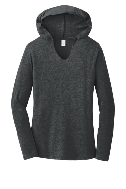 District Lightweight Women's Tri Blend Hoodie - Black Frost