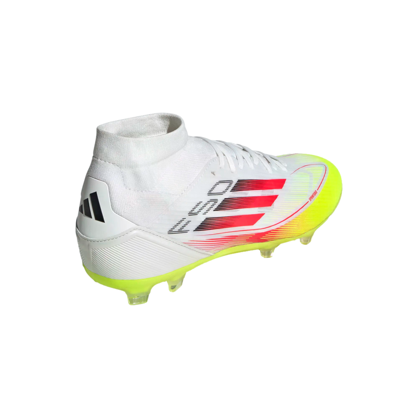 (ADID-IE1459) Botas de fútbol para terreno firme Adidas F50 League Mid para mujer [FTWWHT/LUCRED/SYELLO] (lanzamiento el 16/01/25)