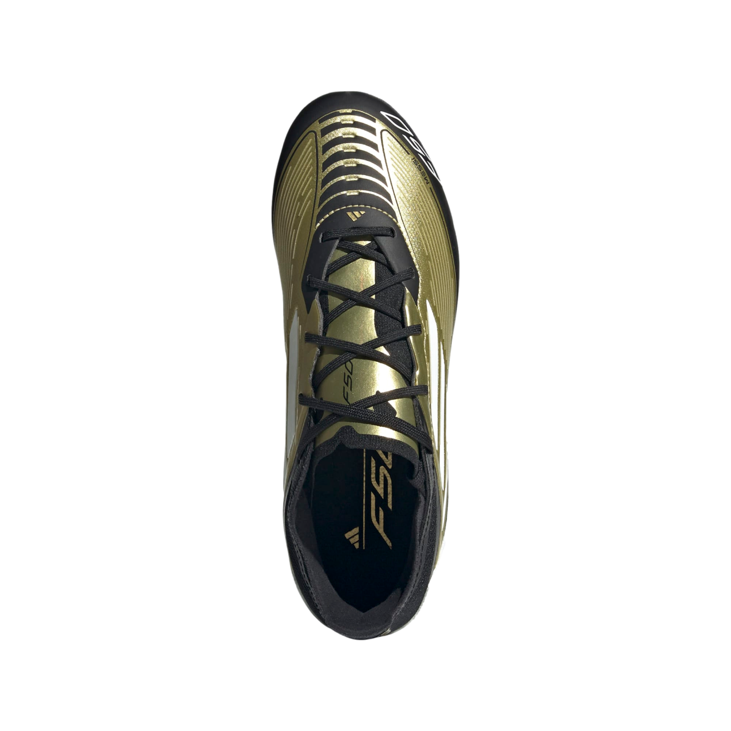 (ADID-IF6917) Zapatos para terreno firme Adidas F50 Pro Messi para jóvenes [GOLDMT,FTWWHT,CBLACK] (Lanzamiento 20/06/24)
