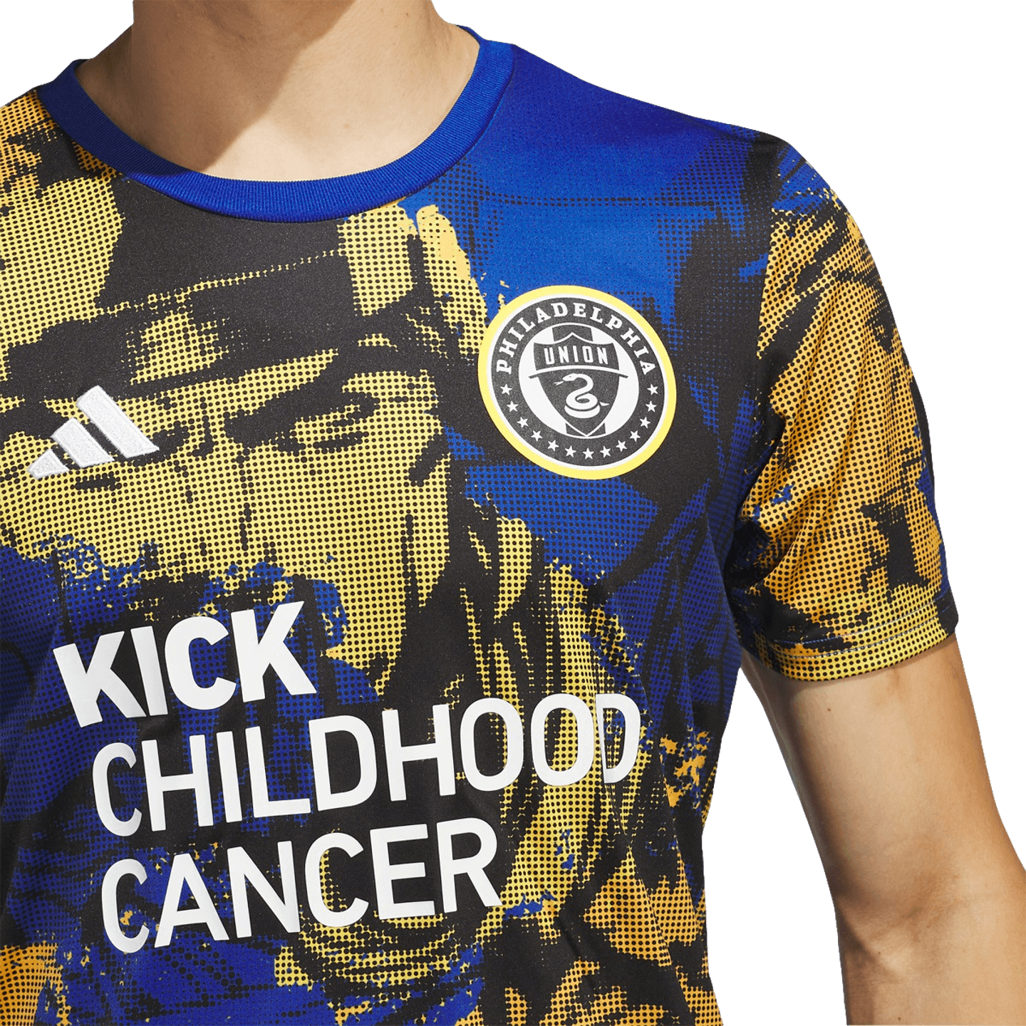 Camiseta adidas Philadelphia Union Kick infantil contra el cáncer antes del partido