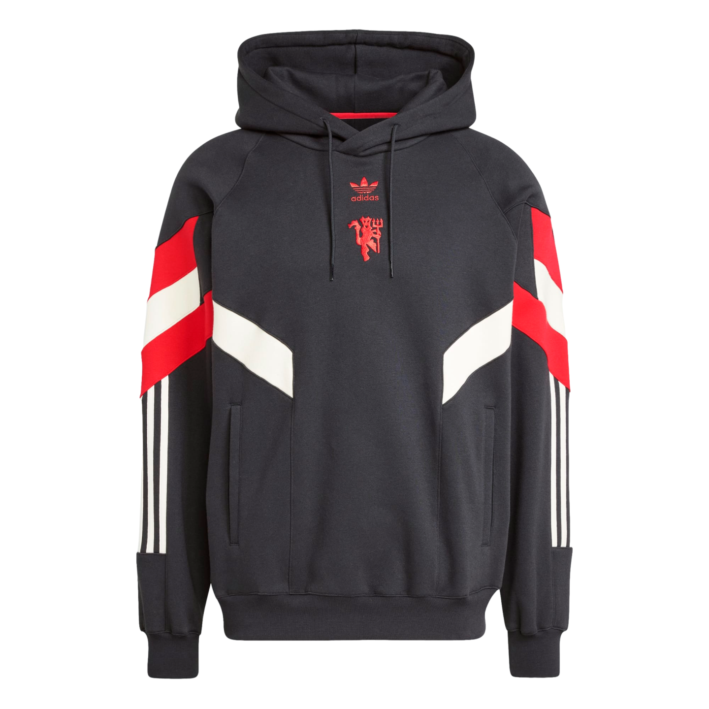 (ADID-IS6521) Sudadera con capucha Adidas Manchester United Originals [NEGRO,MUFRED] (Lanzamiento 14/8/24)