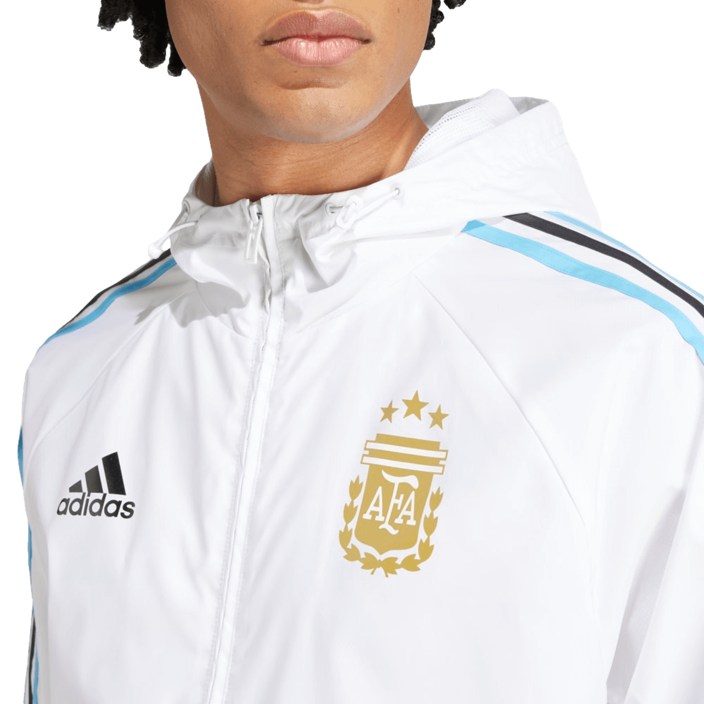 Adidas Argentina DNA Windbreaker Jacket Soccer IU2138 White