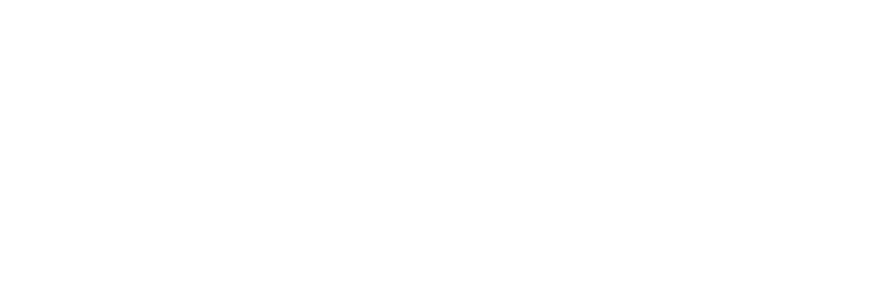 Logo for Ivyrehab Physical Therapy in white on a black background. The stylized lowercase text features an "i" that resembles a human figure.