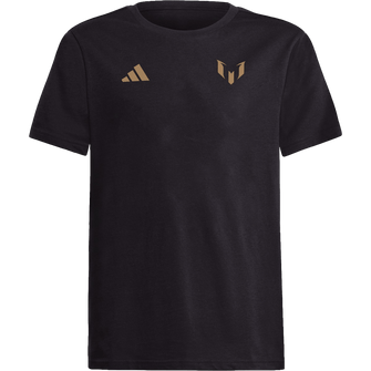 Camiseta juvenil dorada con nombre y número de Adidas Messi