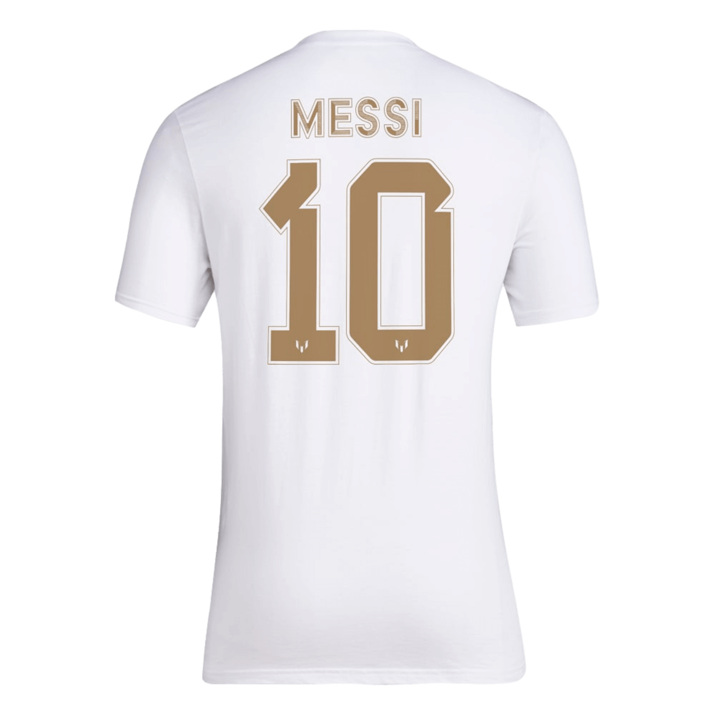 Camiseta Adidas Messi Dorada con Nombre y Número