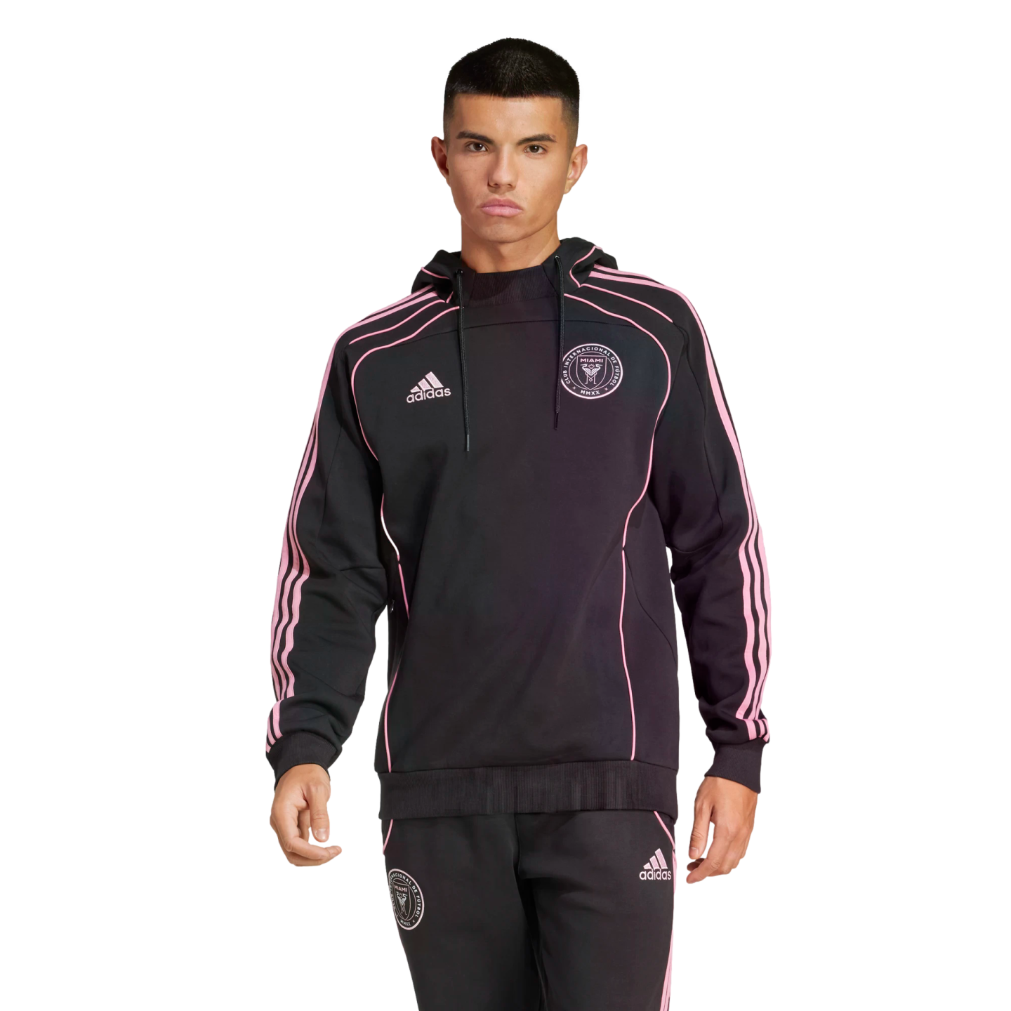 Adidas Inter Miami UBP Travel Hoodie Soccer JE5534 Black Adidas Inter Miami UBP Travel Hoodie Soccer JE5534 Black