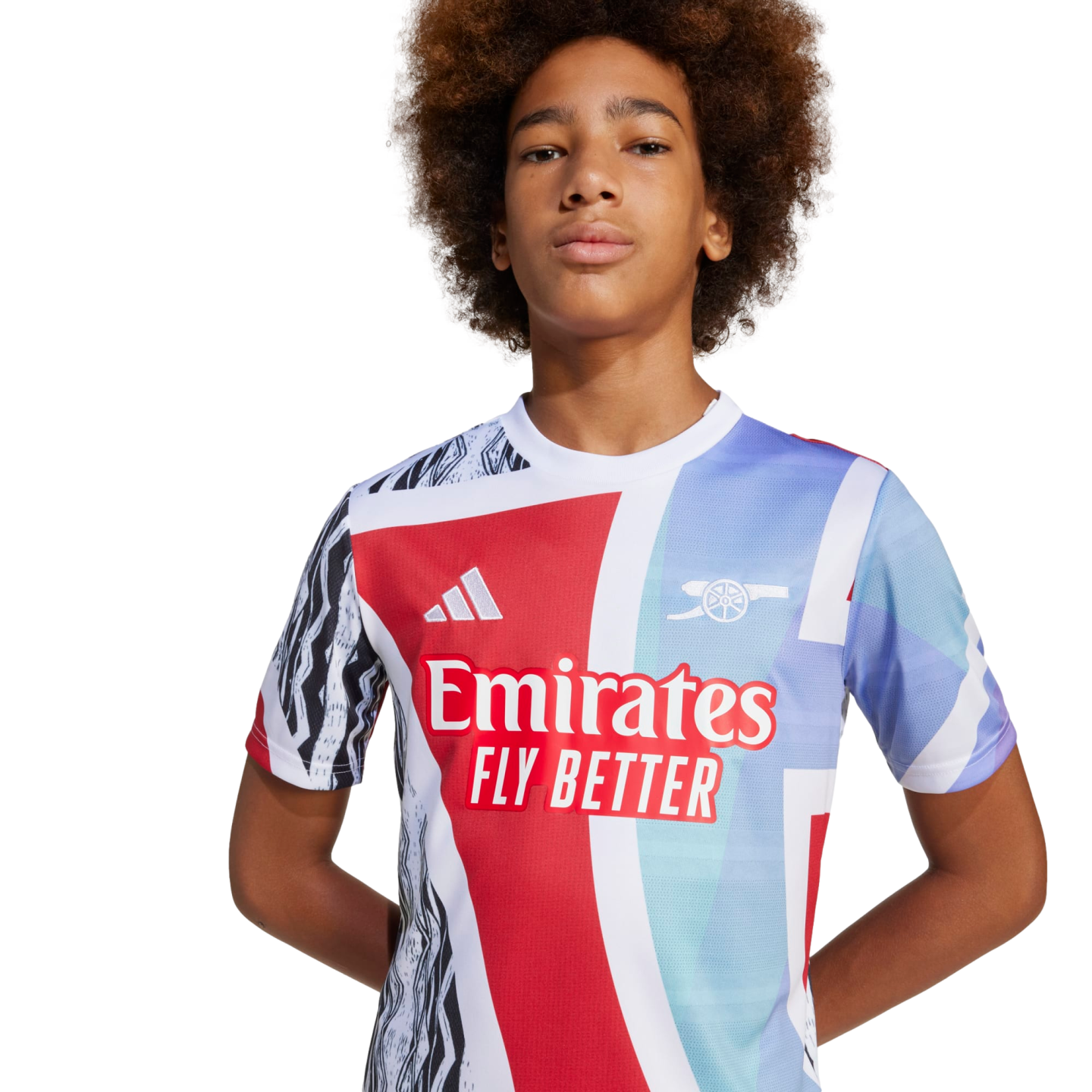 (ADID-JE7565) Maillot d'avant-match Adidas Arsenal Youth [BETSCA/BLANC/NOIR/C] (Lancement le 02/12/24)