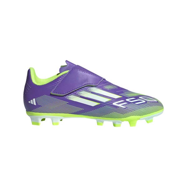 Adidas F50 Club Velcro Youth Firm Ground Cleats Soccer JI0036 Purple
