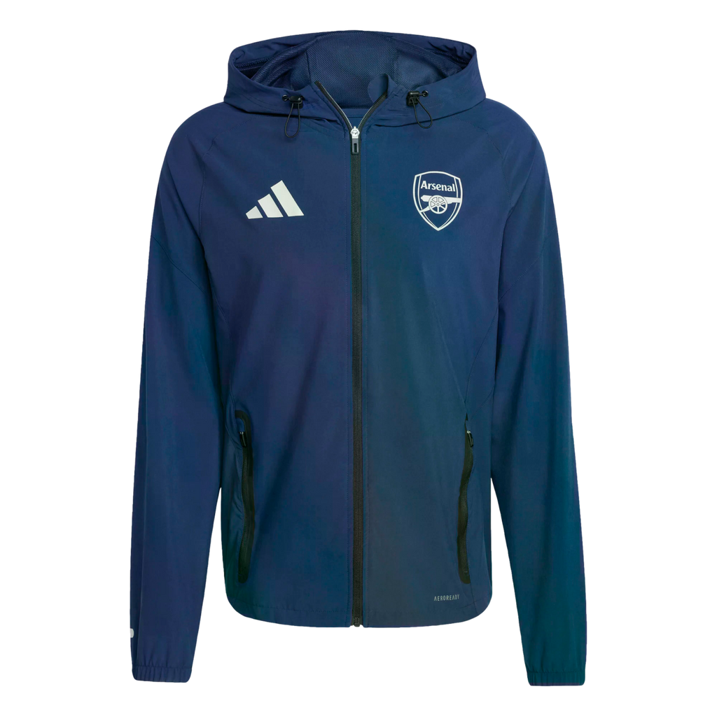 Adidas Arsenal Comp Vis Tech Travel Jacket Soccer JV5339 Navy Blue