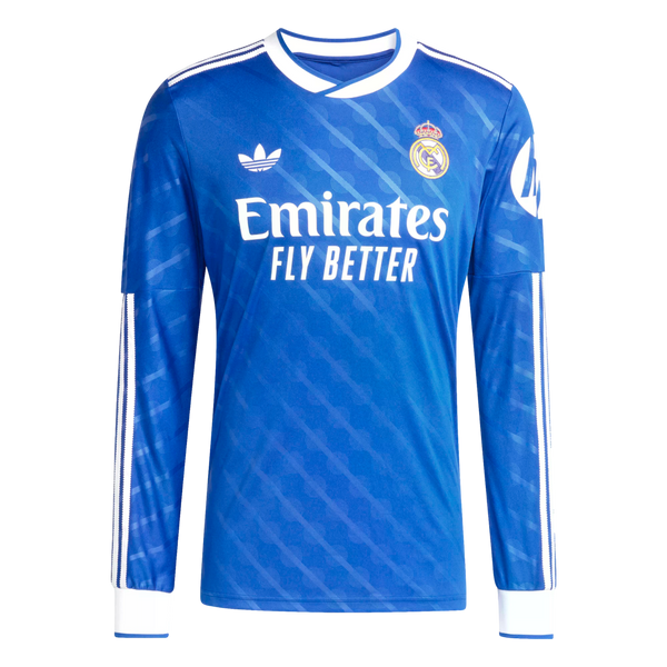 Adidas Real Madrid 25/26 Long Sleeve Third Jersey Soccer JW4054 Blue Adidas Real Madrid 25/26 Long Sleeve Third Jersey Soccer JW4054 Blue
