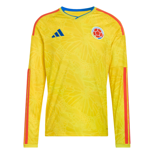 Adidas Colombia 2026 Long Sleeve Home Jersey Soccer JZ8792 Yellow