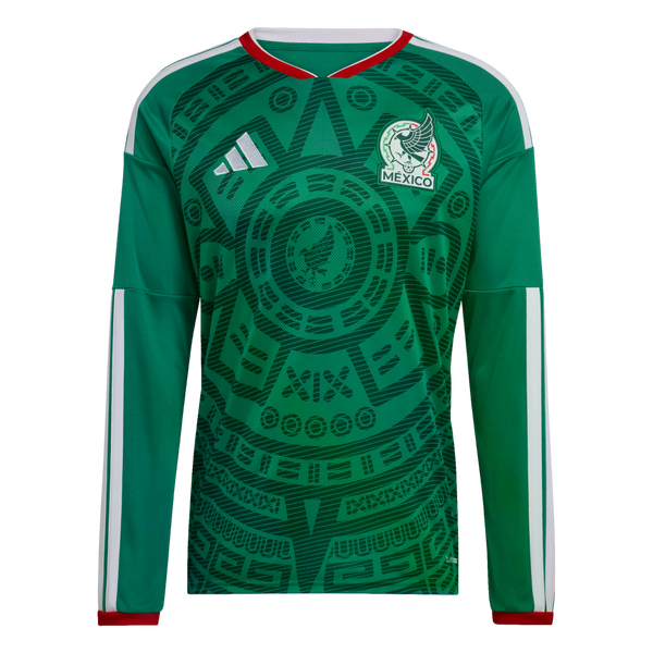 Adidas Mexico 2026 Long Sleeve Home Jersey Soccer KA6058 Green Adidas Mexico 2026 Long Sleeve Home Jersey Soccer KA6058 Green