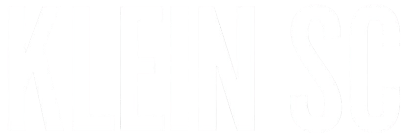 White text reading "KLEIN SC" in a bold, condensed sans-serif font on a black background.