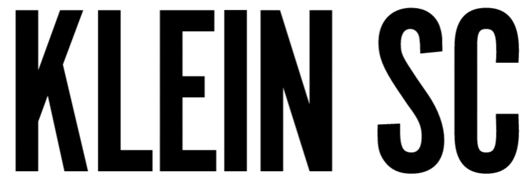 Text reading "KLEIN SC" in a bold, black, condensed sans-serif typeface on a plain white background.