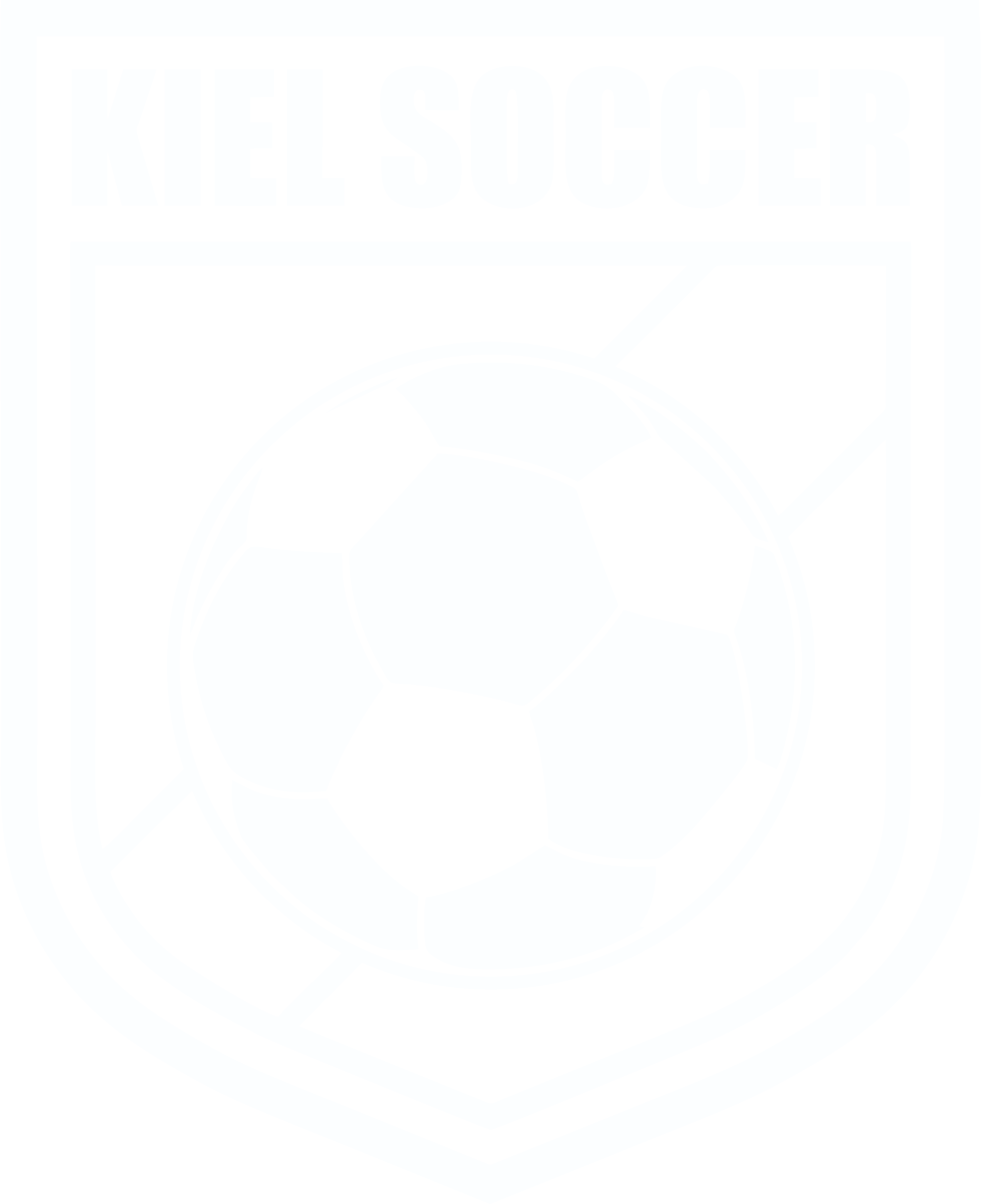 Black and white shield-shaped logo for "KIEL SOCCER" featuring a central soccer ball over a background with diagonal stripes.