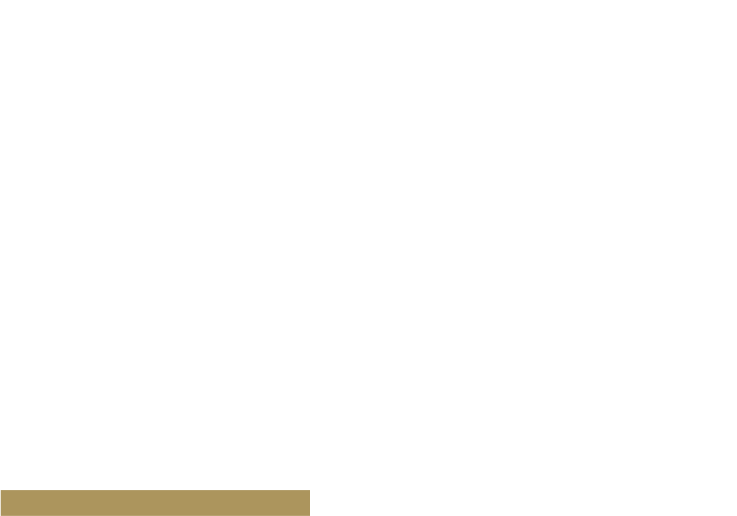 A plain white background with a solid gold rectangular block in the bottom-left corner.
