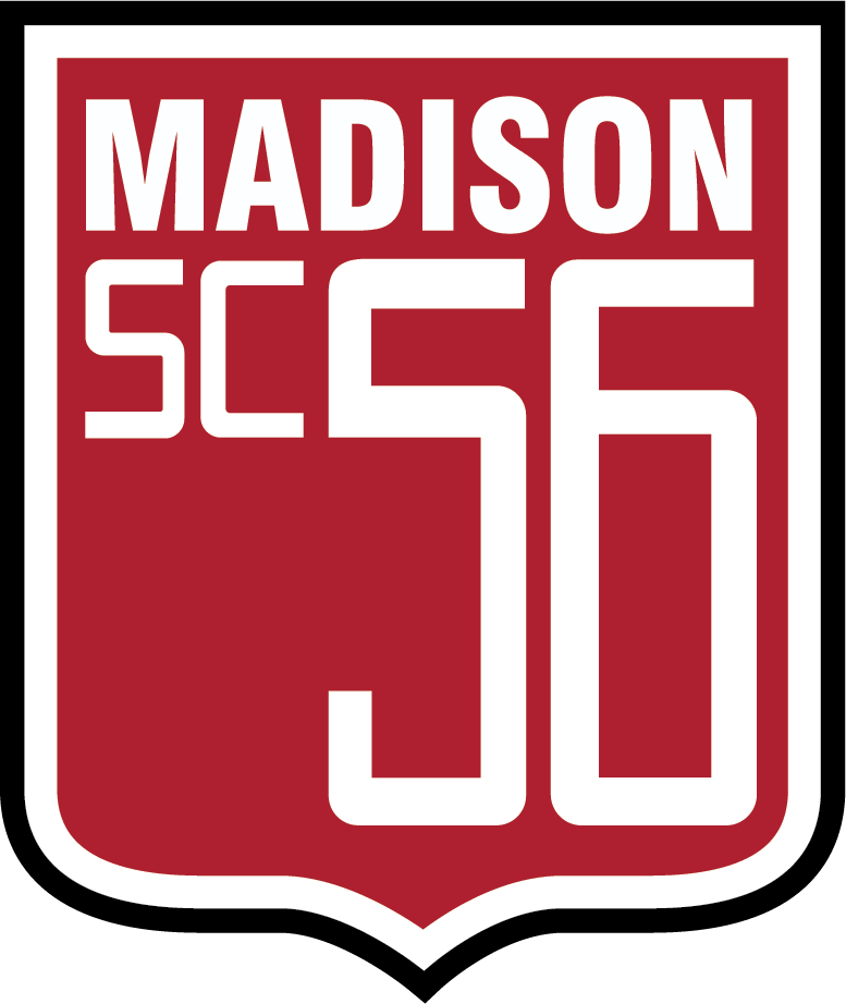Red shield logo with a black and white border. The word 'MADISON' appears in white across the top, above a large white '56' with 'SC' nested in the top-left.