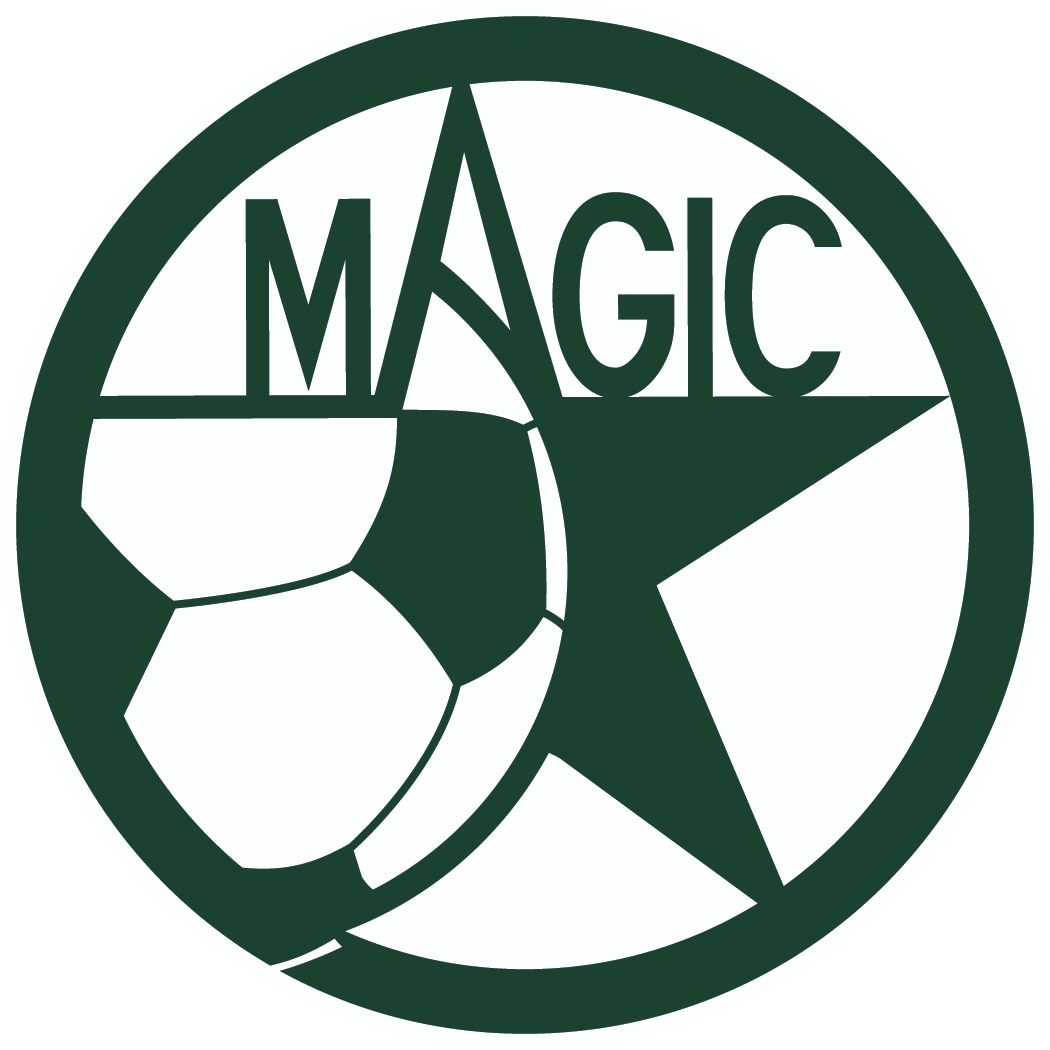 Circular green and white logo featuring the word MAGIC, a soccer ball, and a large star. The A in MAGIC forms the top point of the star.