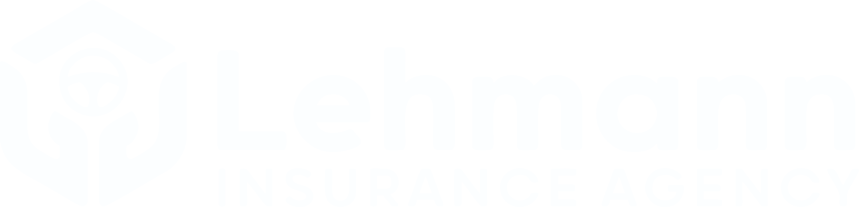 Lehmann Insurance Agency logo featuring a steering wheel held by cupped hands.