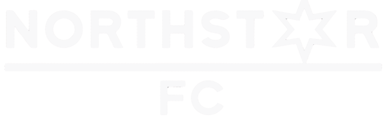 A white logo on a black background featuring the word "NORTHST★R" with a seven-pointed star in place of the second "A," above a horizontal line and the letters "FC."