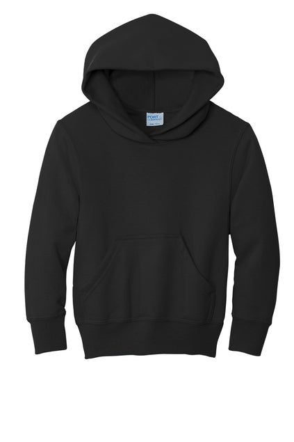Port & Company Youth Core Fleece Pullover Hooded Sweatshirt - Black