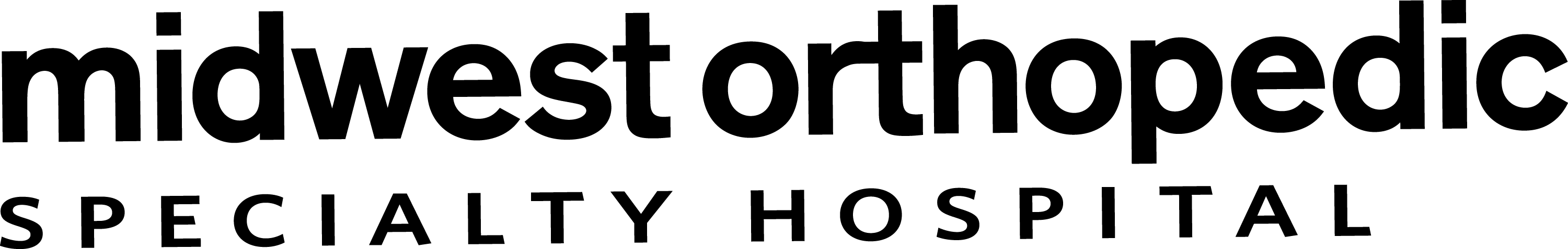 Logo featuring the text "midwest orthopedic" in bold, lowercase letters, with "SPECIALTY HOSPITAL" in smaller, all-caps letters directly below.