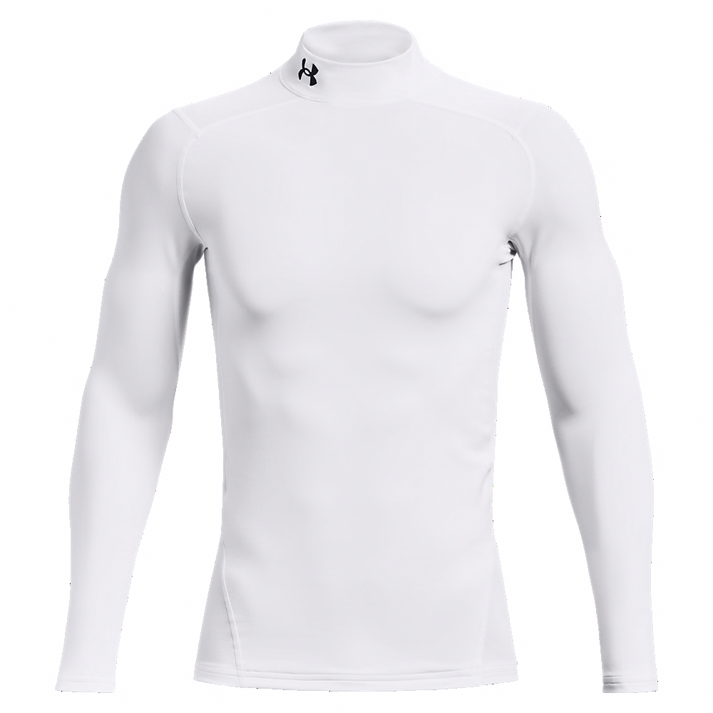 Under Armour ColdGear® Mock Long Sleeve Compression Shirt - White