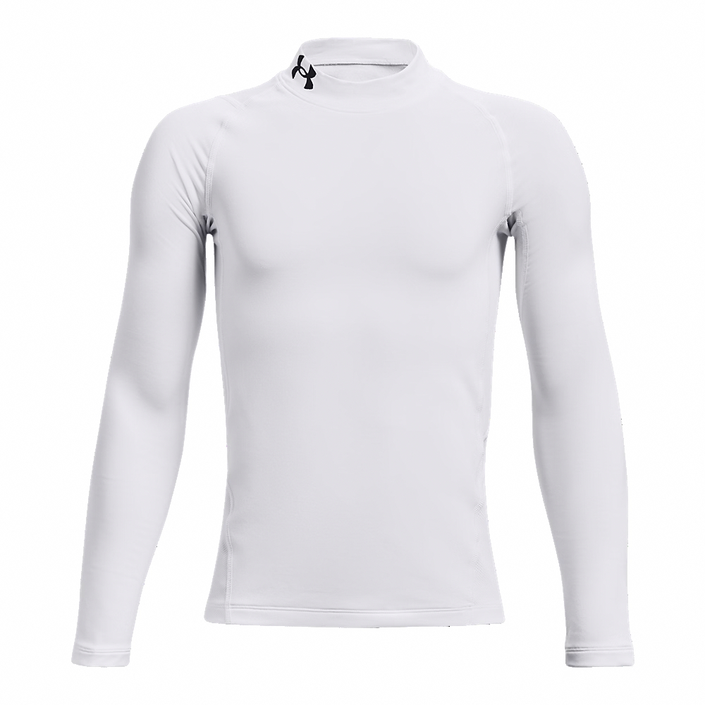 Under Armour Youth ColdGear® Mock Long Sleeve Compression Shirt - White