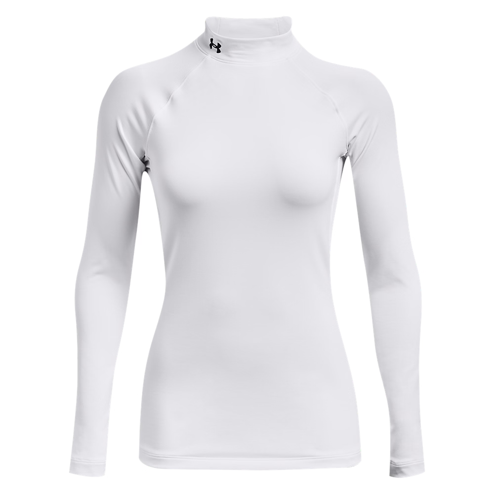 Under Armour Women's ColdGear® Mock Long Sleeve Compression Shirt - White