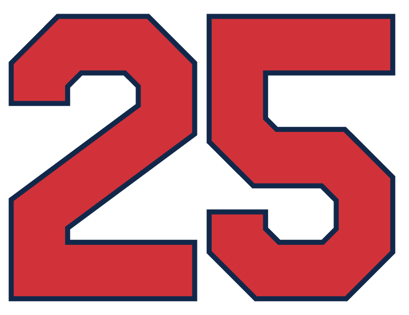 Stahls Pro Block 2 Color 8-inch Number - Red Foreground/Navy Background