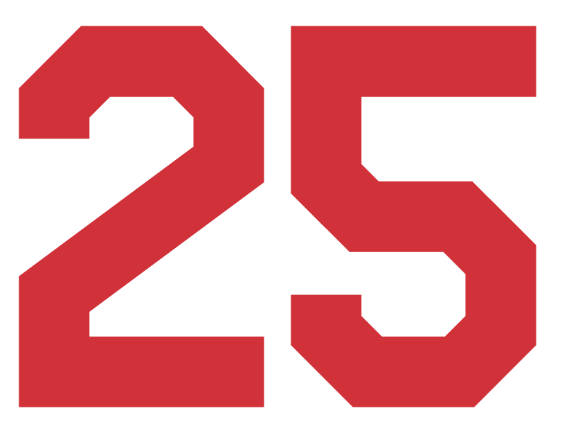 Stahls Pro Block 2 Color 8-inch Number - Red Foreground/White Background