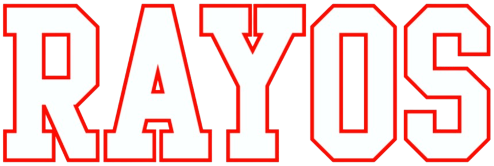 RAYOS10 - Rayos "RAYOS" FULL White & Red Text