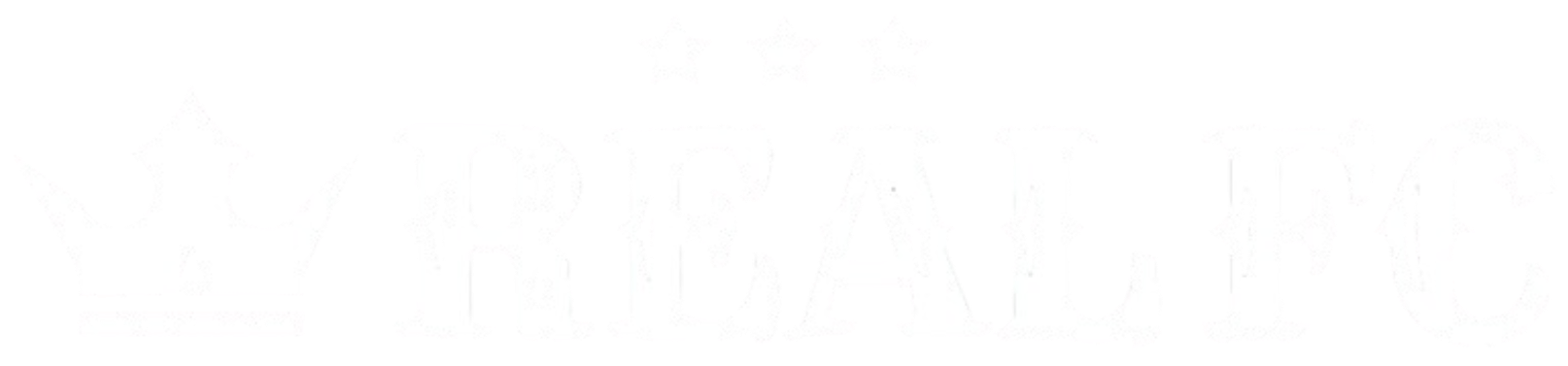 A white logo on a black background featuring a three-pointed crown icon on the left. To its right is the text "REAL FC" in a bold, distressed slab-serif font. Three small five-pointed stars are positioned in a horizontal row centered above the word "REAL".