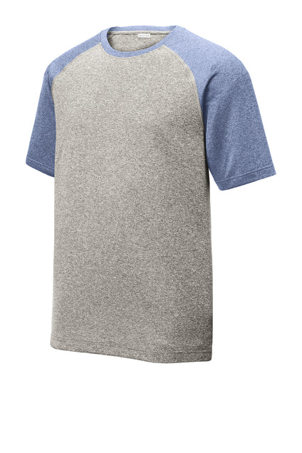 Sport Tek Contender Raglan Tee Hthr Grey/Navy