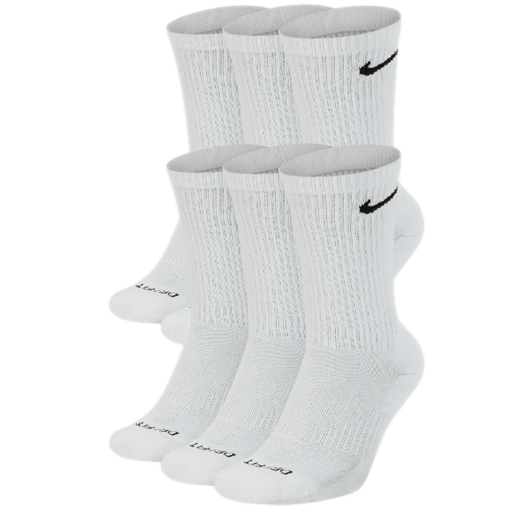 Nike Everyday Plus Cushioned Crew Dri-fit Socks (6 pack) White