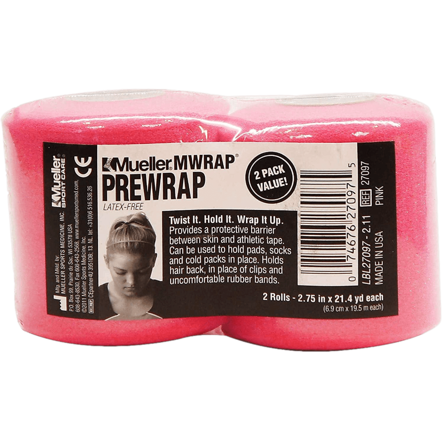 Mueller MWrap Pre Wrap 2-Pack [Pink]