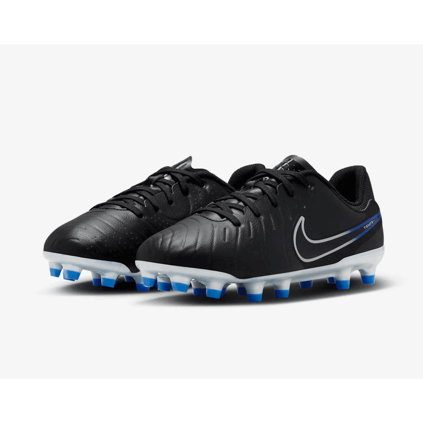 Nike tiempo black and blue sales