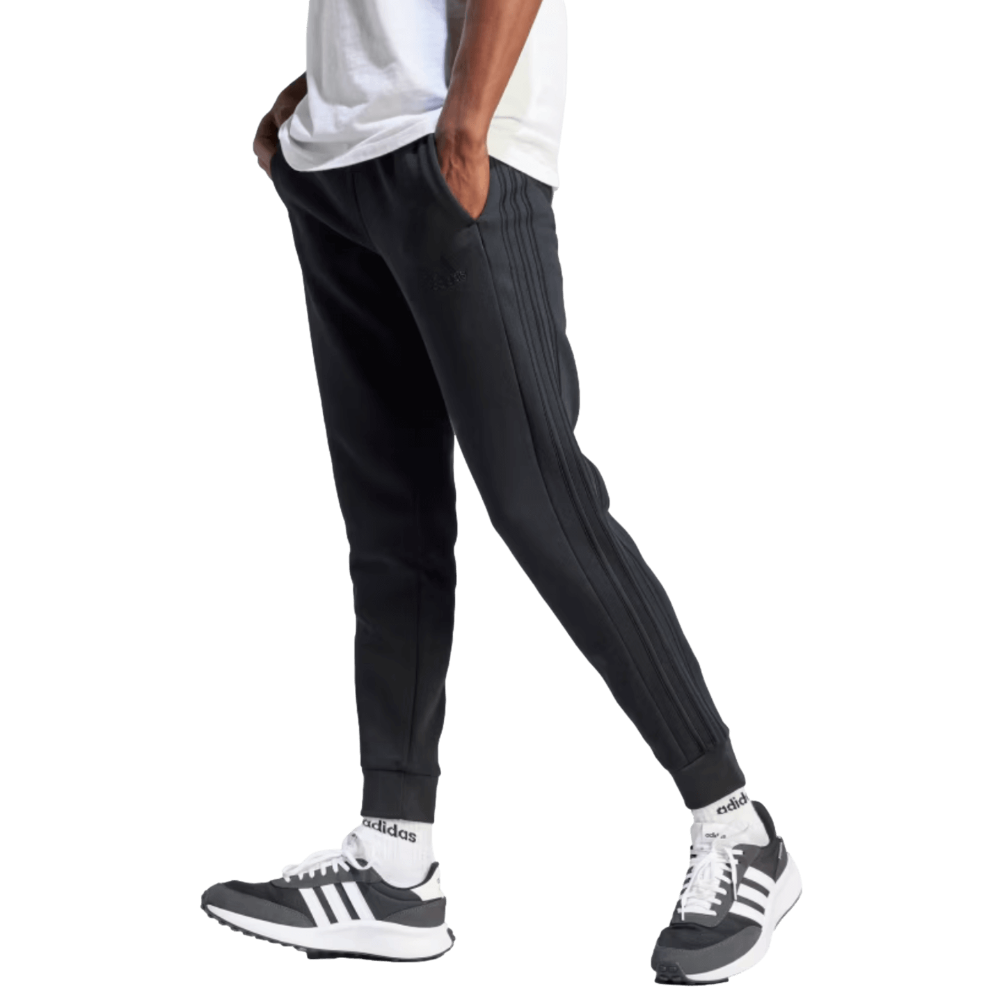 Adidas Essentials Fleece Tapered Cuff 3 Stripe Pants
