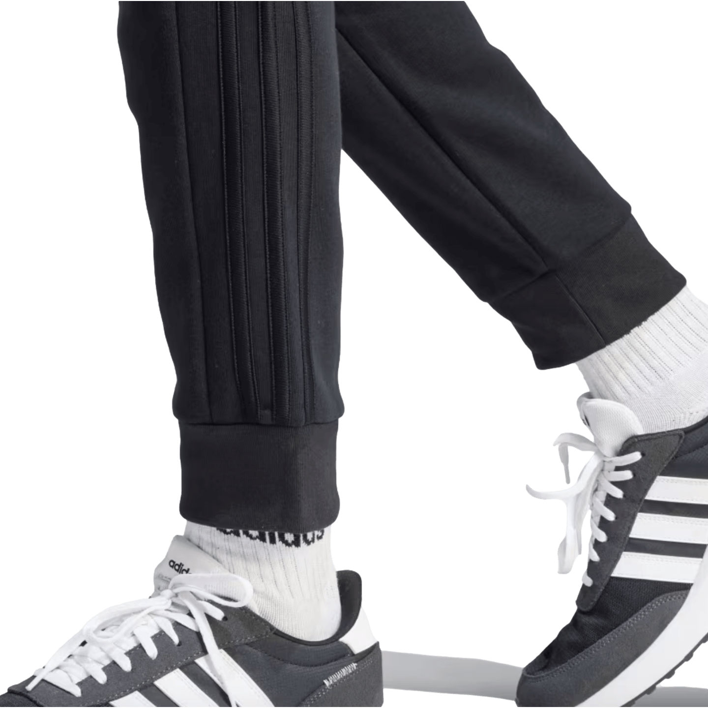 Adidas Essentials pantalones de polar con puños cónicos y 3 rayas