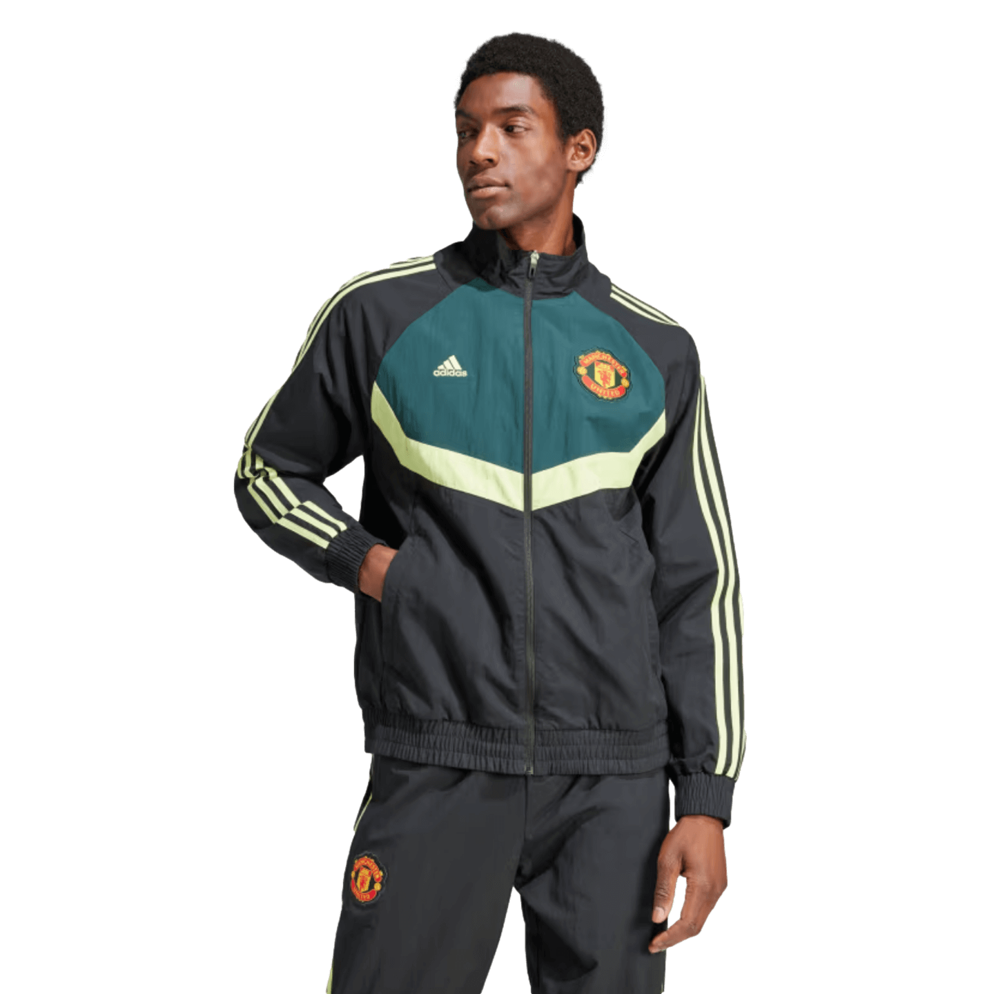 Veste de survetement tissee Adidas Manchester United Soccer IP9190 Noir