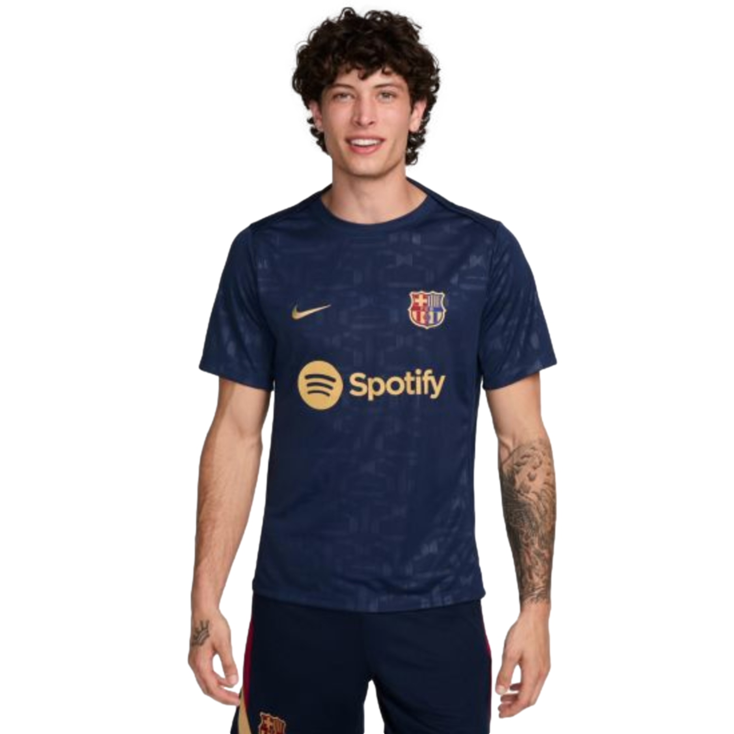 (NIKE-FN9648-411) Camiseta pre-partido Nike Barcelona Academy Pro [MIDNIGHT NAVY/MIDNIGHT NAVY/CLUB GOLD] (Lanzamiento 6/20/24)