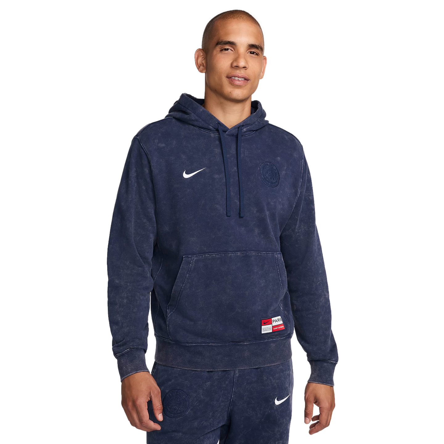 (NIKE-FQ3005-410) Sudadera con capucha Nike Paris Saint-Germain Club [MIDNIGHT NAVY/WHITE] (Lanzamiento 7/1/24)