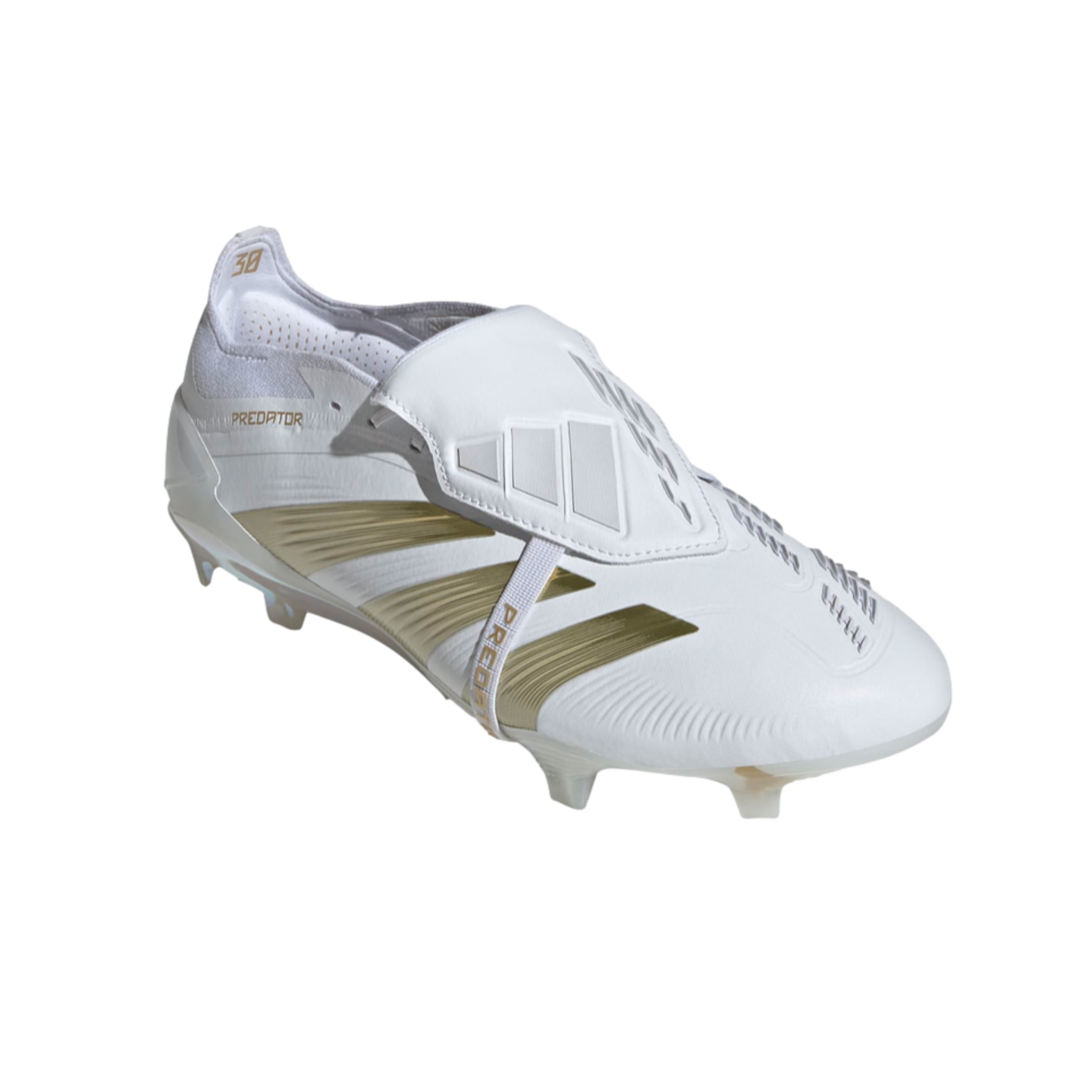 (ADID-IF6445) Zapatos para terreno firme Adidas Predator Elite con lengua plegable [FTWWHT,GOLDMT,FTWWHT] (Lanzamiento 7/1/24)