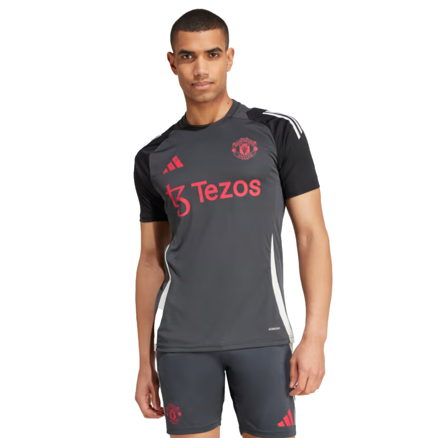 (ADID-IS8086) Camiseta de entrenamiento Adidas Manchester United Euro [CARBONO, NEGRO] (Lanzamiento 23/09/24)