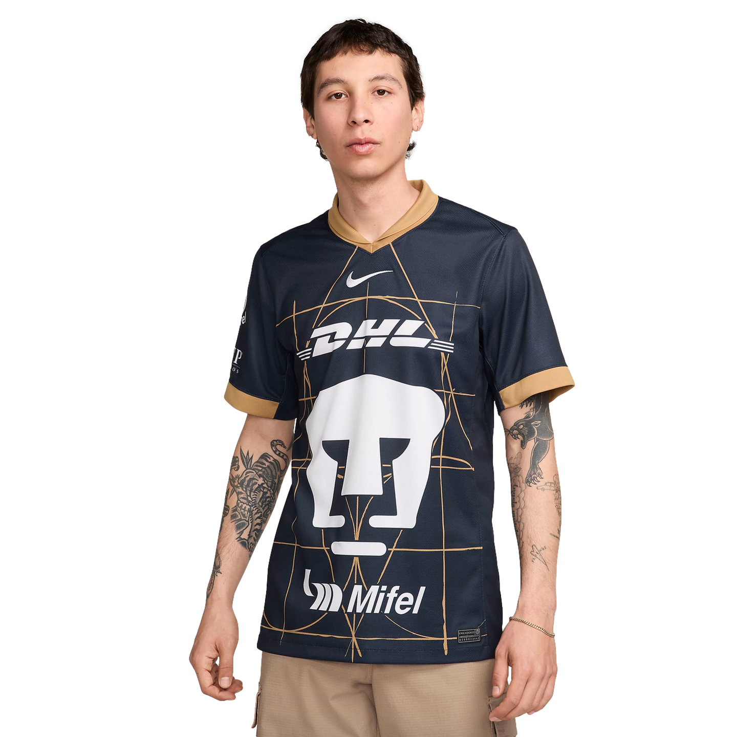 (NIKE-FN8782-452) Camiseta de visitante Nike Pumas UNAM 24/25 [OBSIDIAN/TRULY GOLD/WHITE] (Lanzamiento 6/1/24)