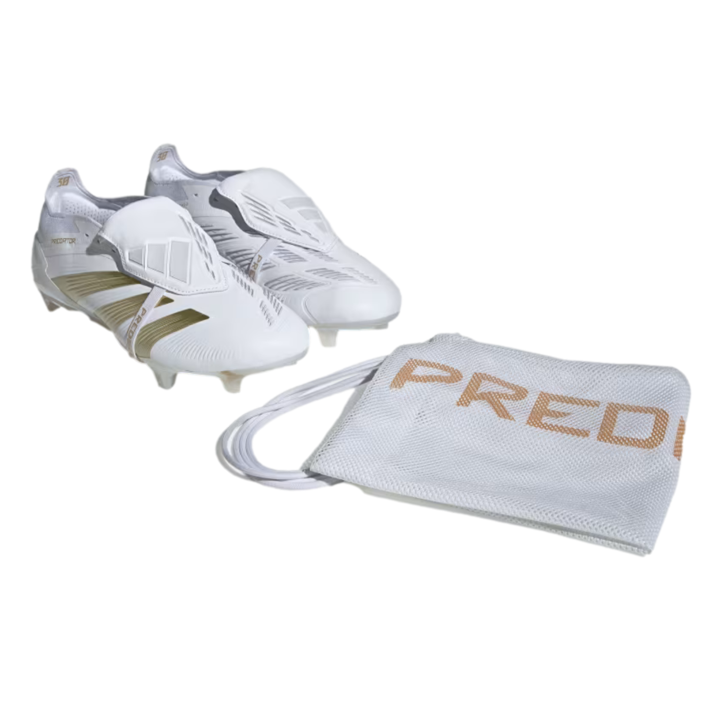 (ADID-IF6445) Zapatos para terreno firme Adidas Predator Elite con lengua plegable [FTWWHT,GOLDMT,FTWWHT] (Lanzamiento 7/1/24)