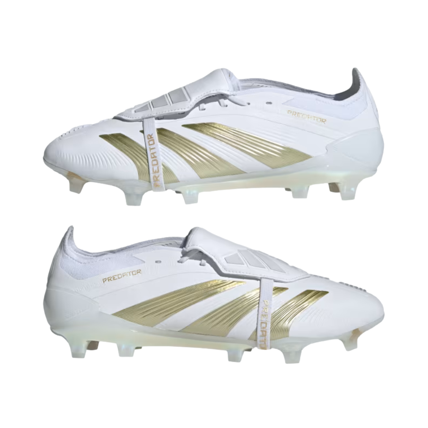 (ADID-IF6445) Zapatos para terreno firme Adidas Predator Elite con lengua plegable [FTWWHT,GOLDMT,FTWWHT] (Lanzamiento 7/1/24)